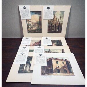Al Mettel New Orleans Art Prints Set of 8 Illinois Central Railroad Circa 1950s